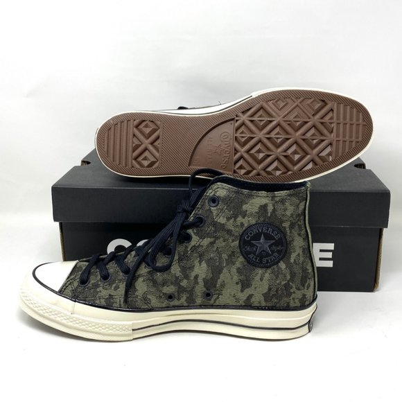 CONVERSE Men's Size 10.5 163233C Chuck 70 HI Black Textural Camo Canvas Sneakers - Picture 3 of 10